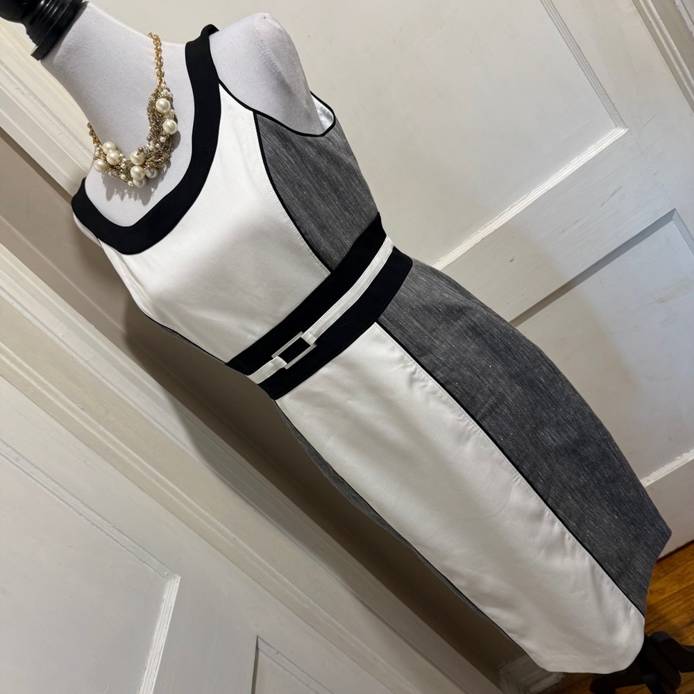 White House Black Market Black and White Colorblock Dress - Picture 16 of 16
